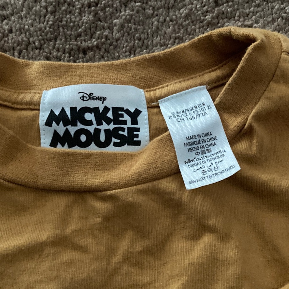 Disney Mickey Mouse Brown and White Short Sleeve Tee - Picture 3 of 4
